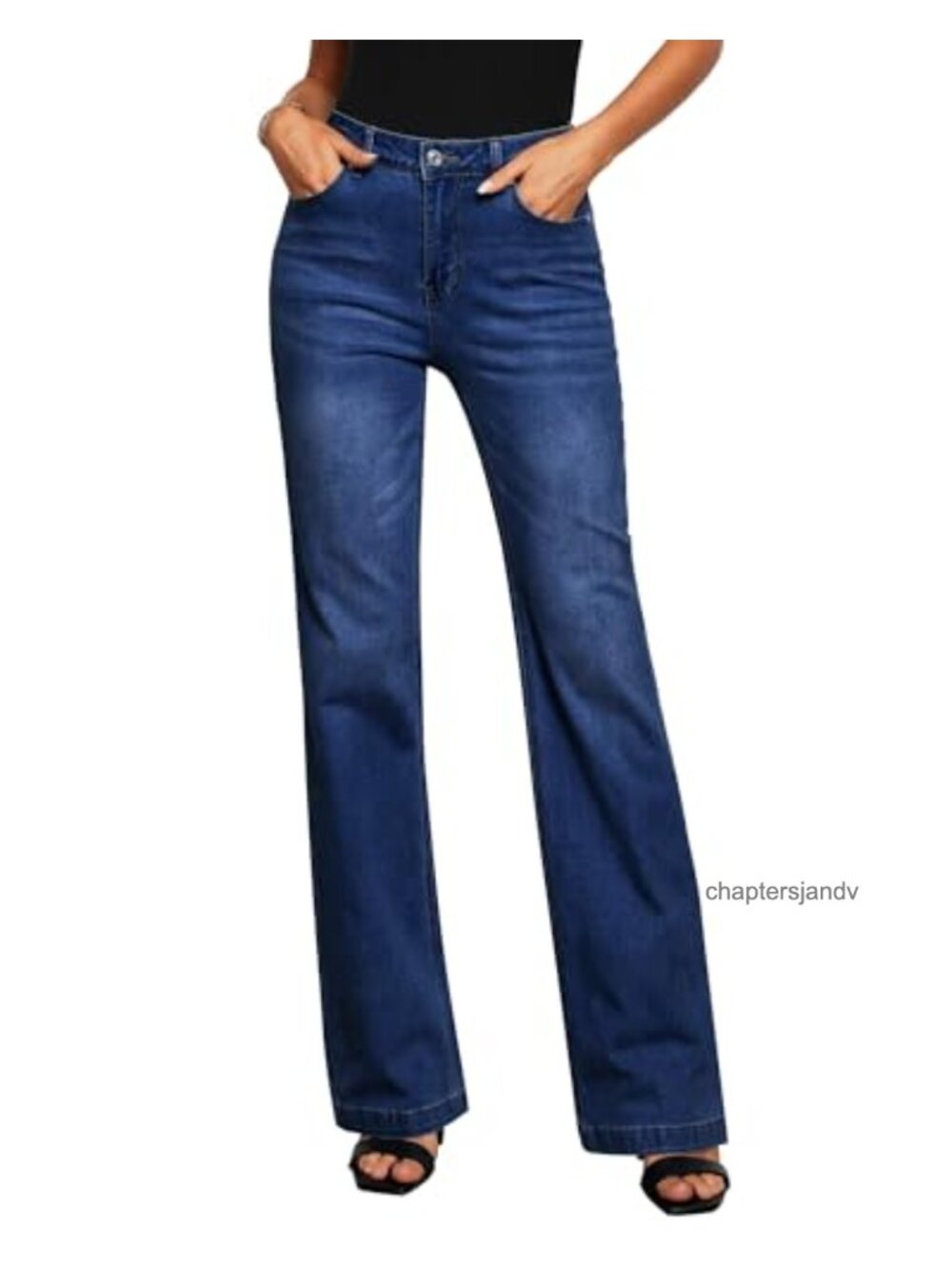 Flare Jeans Women High Rise Wide Leg Baggy Stretchy Denim